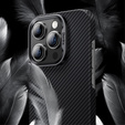 Puzdro BENKS Kevlar pre iPhone 15 Pro Max, pre MagSafe, Carbon Fiber, čierne
