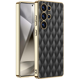 Puzdro pre Samsung Galaxy S25 Ultra, Leather Rhombus, čierne