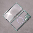 Magnetické puzdro Dual Glass MagSafe pre Samsung Galaxy S22 Ultra, zelený