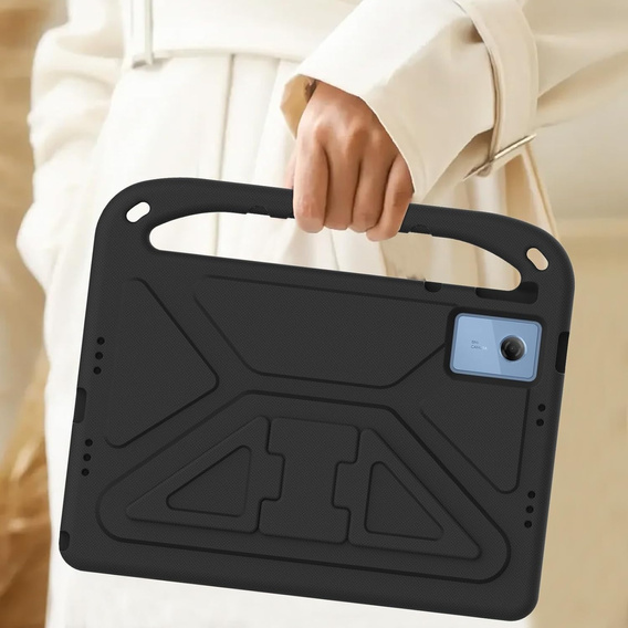 Detské puzdro pre Lenovo Tab M11, detské puzdro s rukoväťou, čierne