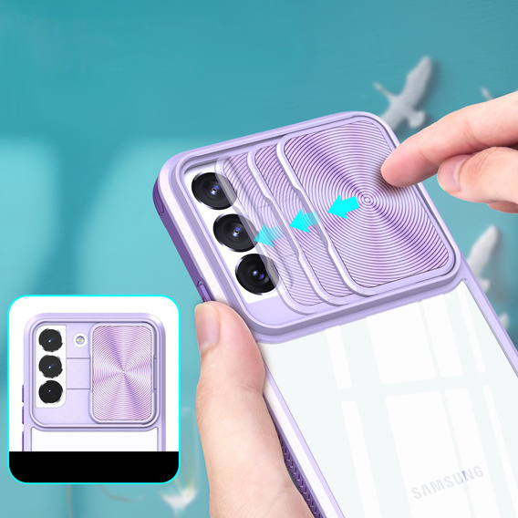 Obal na mobil pre Samsung Galaxy A14 4G/5G, Slide Camera, fialové