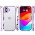 Puzdro pre iPhone 17, s krytom fotoaparátu, priehľadné s fialovými stranami
