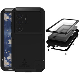 Love Mei Obal na mobil pre Samsung Galaxy S25 Ultra, armored with glass, čierne