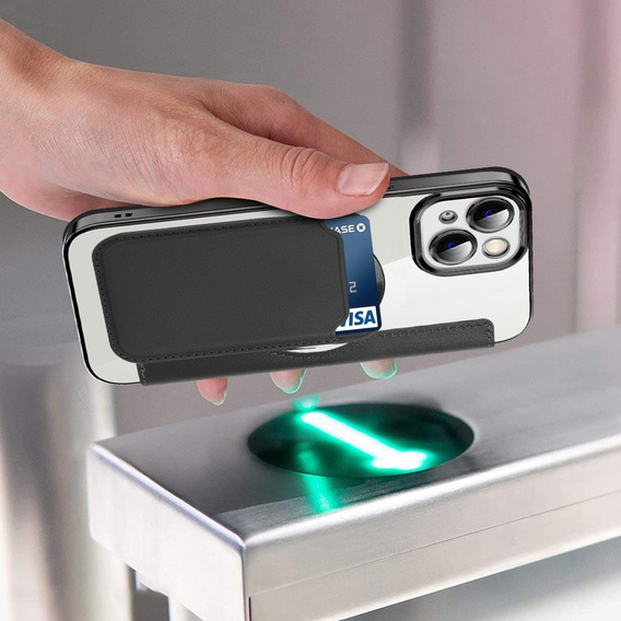 Klapkové puzdro pre iPhone 14, RFID Wallet MagSafe CamShield, čierne