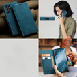 CASEME puzdro pre Samsung Galaxy S22 Ultra, Leather Wallet Case, zelený