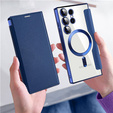 Klapkové puzdro pre Samsung Galaxy S24 Ultra, RFID Wallet MagSafe CamShield, tmavomodré