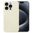 Obal na mobil pre iPhone 15 Pro, Silicone Lite, krémové