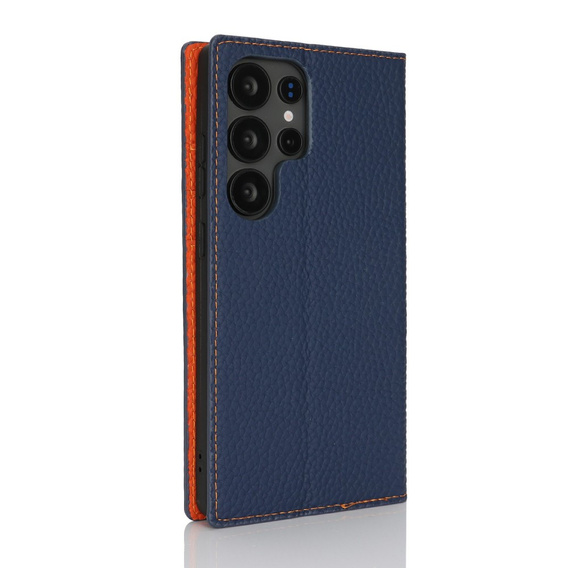Klapkové puzdro pre Samsung Galaxy S25 Ultra, Litchi Skin Grain, tmavomodré
