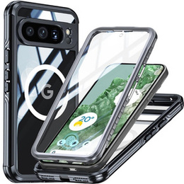 Puzdro pre Google Pixel 8 Pro, Shockproof, s fóliou na displej, pre MagSafe, čierne