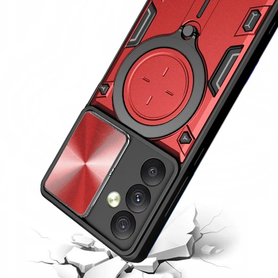 Pancierované puzdro pre Samsung Galaxy A54 5G, CamShield Slide, červené