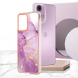 Ochranné puzdro pre Motorola Moto G24 / G24 Power / G04, Marble Slim Case, fialové