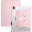 Puzdro pre iPad Pro 11" 2022/2021/2020 (4/3/2 gen.), s priestorom pre stylus, otočné o 360°, ružové