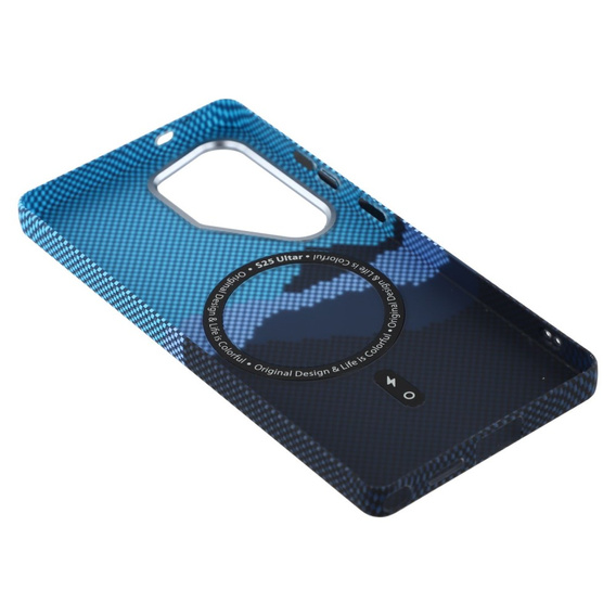 Puzdro pre Samsung S25 Ultra, Carbon Fiber MagSafe, modrá / námornícka modrá