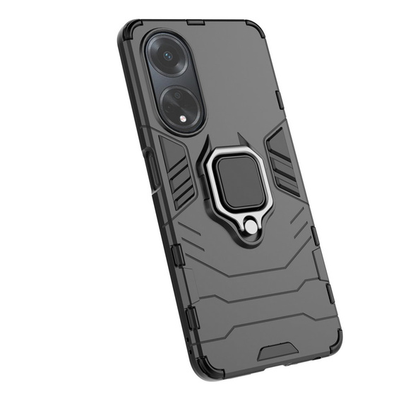Obal na mobil pre Oppo A58 4G, Kickstand Ring, čierne