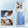Puzdro pre iPhone 16 Pro Max, Card Holder Kickstand, transparentné 