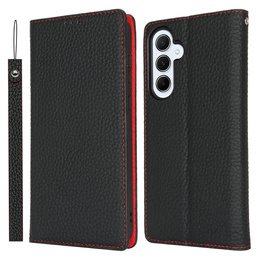 Klapkové puzdro pre Samsung Galaxy S25, Litchi Skin Grain, čierne
