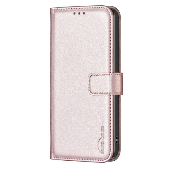 Klapkové puzdro pre Samsung Galaxy S23 FE, BINFEN Wallet, ružové rose gold + 9H sklo