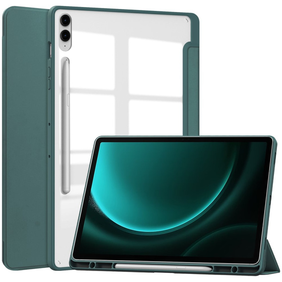 Puzdro pre Samsung Galaxy Tab S9 FE+ Plus, Smartcase Hybrid, so slotom na stylus, zelený