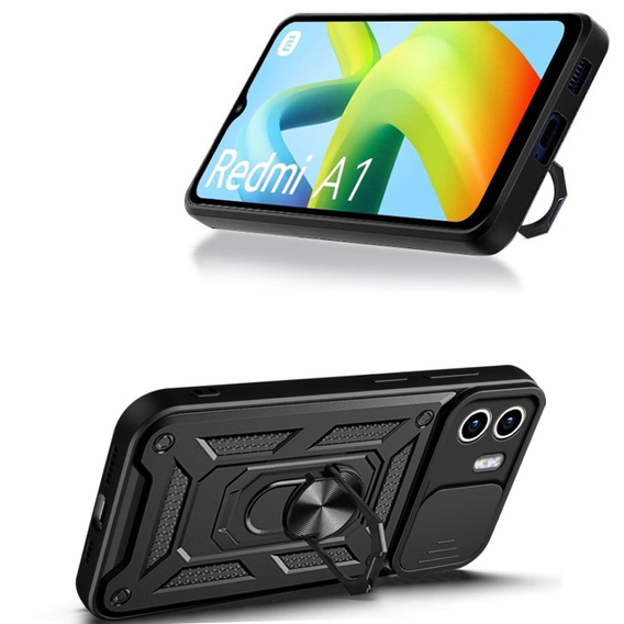 Obal na mobil pre Xiaomi Redmi A1 4G / A2 4G, CamShield Slide, čierne