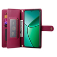 Klapkové puzdro pre Oppo Reno 13F 5G, Wallet Zipper Pocket, červené
