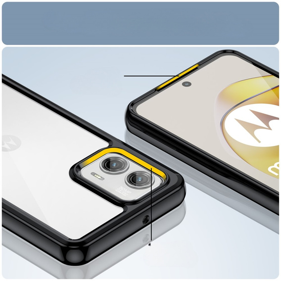 Obal na mobil pre Motorola Moto G73 5G, Fusion Hybrid, transparentné / čierne
