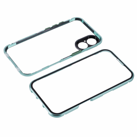 Puzdro pre iPhone 16, Magnetic Dual Glass, zelený