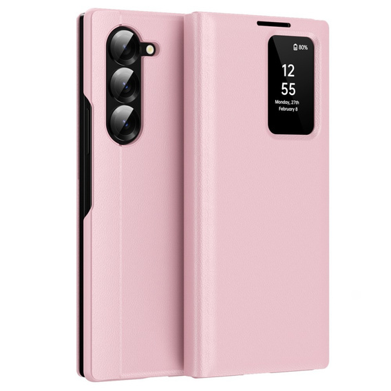 Flipové puzdro pre Samsung Z Fold5 5G, Smart View Wallet, ružové