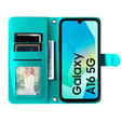 Puzdro s chlopňou pre Samsung Galaxy A16, Rhombus Crossbody Leather, zelený