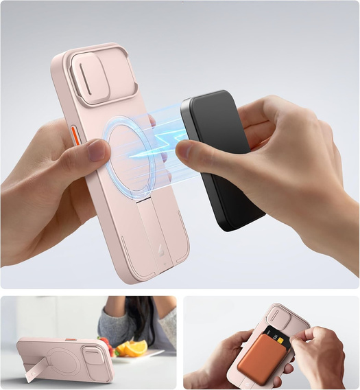 Puzdro pre iPhone 13/14 Suritch Shockproof, Suritch Shockproof, pre MagSafe, ružové