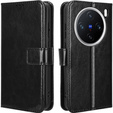 Klapkové puzdro pre Vivo X200 Pro 5G, Crazy Horse Wallet, čierne