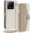 Flipové puzdro pre Xiaomi 13T / 13T Pro / Redmi K60 Ultra, Wallet Zipper Pocket, so zrkadlom, biele