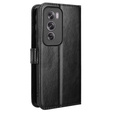 Klapkové puzdro pre Oppo Reno 12, Crazy Horse Wallet, čierne