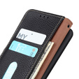 KHAZNEH RFID puzdro pre Xiaomi Poco F6, Litchi Texture, čierne