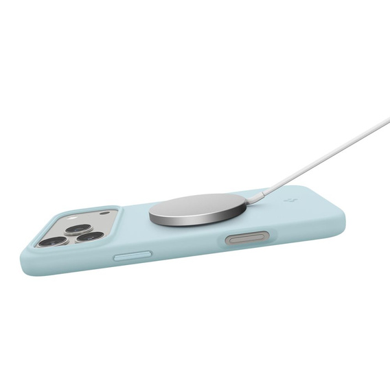 Spigen puzdro pre iPhone 17 Pro, Silicone Fit MagSafe, Mute Blue
