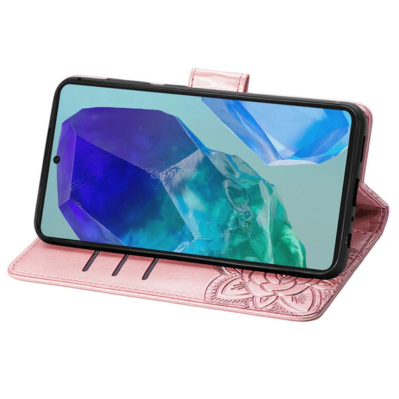 Klapkové puzdro pre Samsung Galaxy A16, Butterfly, ružové rose gold