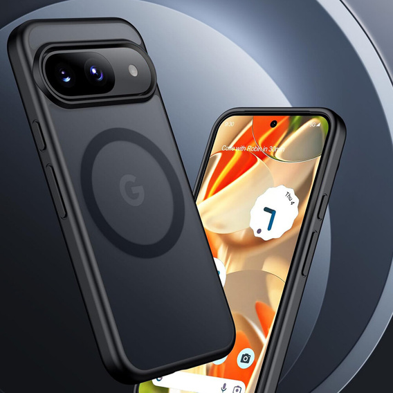 Puzdro pre Google Pixel 9, pre MagSafe, ERBORD Matt Case, čierny + sklo na displej