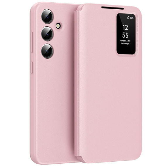 Flipové puzdro pre Samsung Galaxy A56 5G, Smart View Wallet, ružové