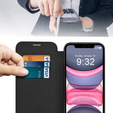 Klapkové puzdro pre iPhone 11, RFID Wallet MagSafe CamShield, čierne