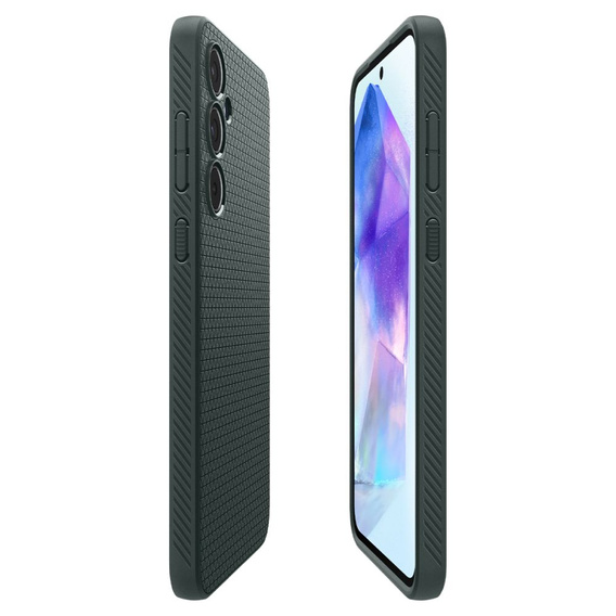 Puzdro Spigen pre Samsung Galaxy A55 5G, Liquid Air, zelený + tvrdené sklo 9H