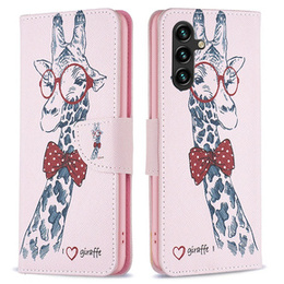 Klapkové puzdro pre Samsung Galaxy A55 5G, Wallet, giraffe, ružové