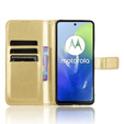 Klapkové puzdro pre Motorola Moto E14, Crazy Horse Wallet, zlaté
