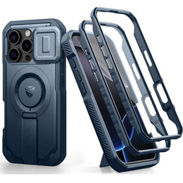 Obrnené puzdro pre iPhone 16 Pro, Dexnor CamProtect MagSafe, modré (dva rámčeky)