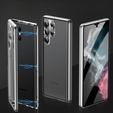 Puzdro pre Samsung Galaxy S23 Ultra, Magnetic Dual Glass, strieborné