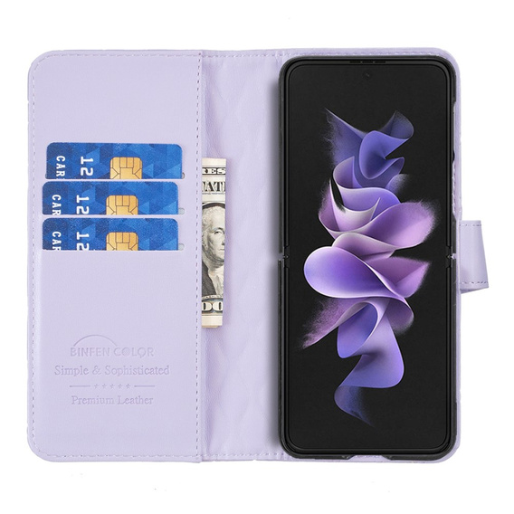 Klapkové puzdro pre Samsung Galaxy Z Fold6 5G, Wallet, BINFEN COLOR, fialové