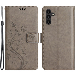 Klapkové puzdro pre Samsung Galaxy A14 4G/5G, Mandala Flower, sivé