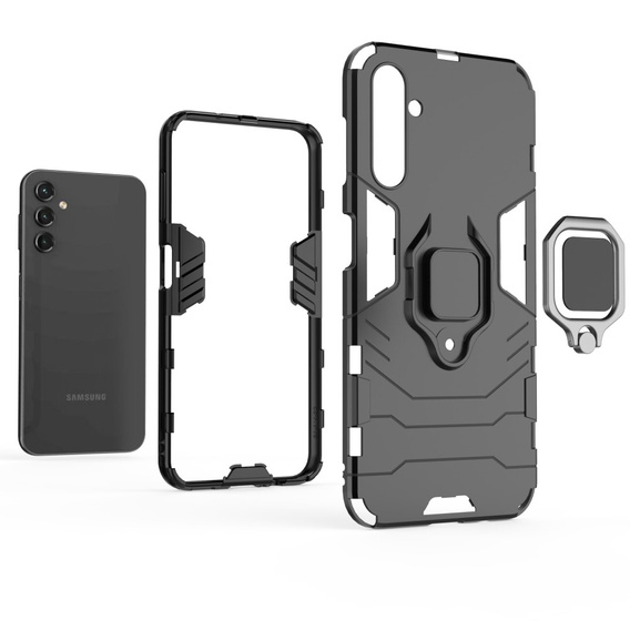 Obal na mobil pre Samsung Galaxy A14 4G/5G, Kickstand Ring, čierne