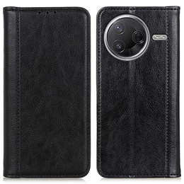 Flipové puzdro pre Xiaomi Poco F7 Pro / F7 Ultra, Split Leather, čierne