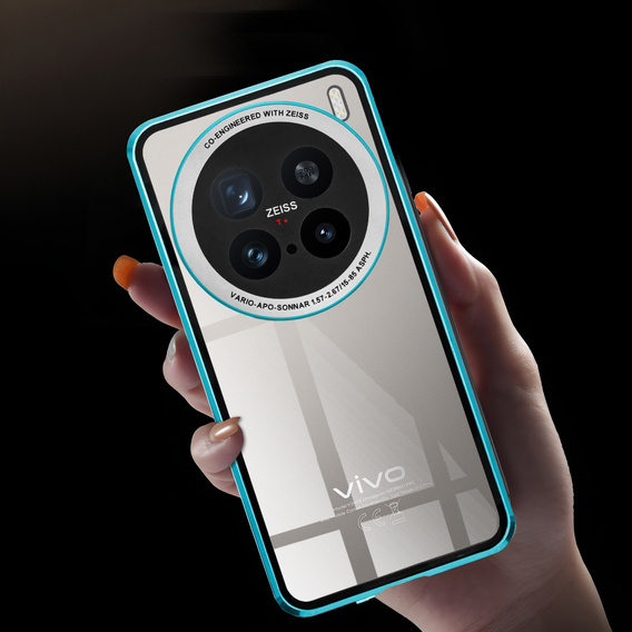 Puzdro pre Vivo X200 Pro 5G, Magnetic Dual Glass, modré