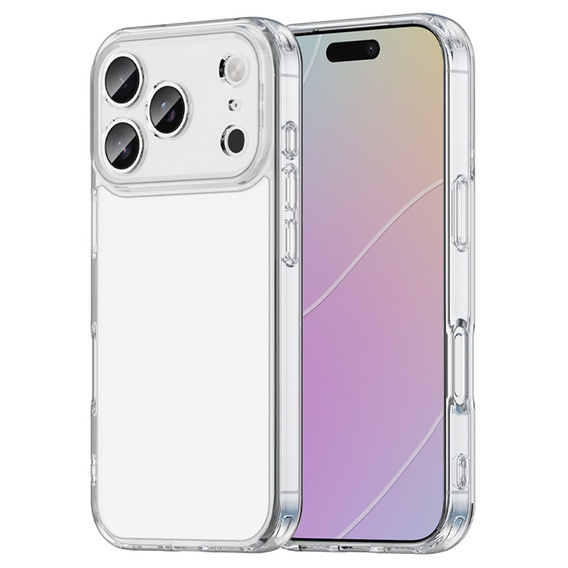 Silikónové puzdro pre iPhone 17 Pro Max, s tvrdou zadnou stranou, priehľadné