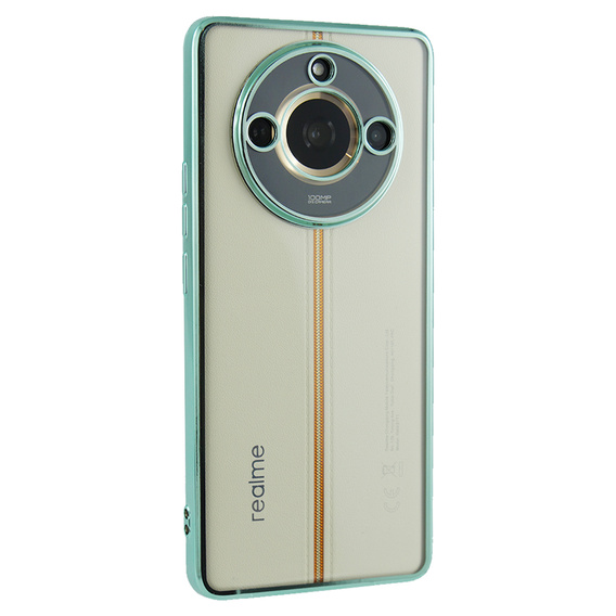 Puzdro pre Realme 11 Pro 5G / Pro+ 5G, Electroplating Frame, transparentné / zelené